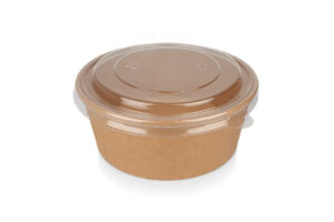 PB011 Kraft paper bowl with PET lid 750ml 25oz